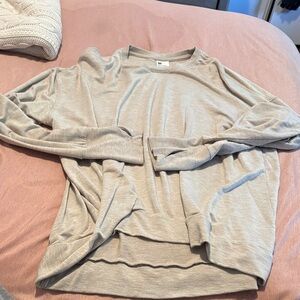 Casual Beige Long Sleeve Top